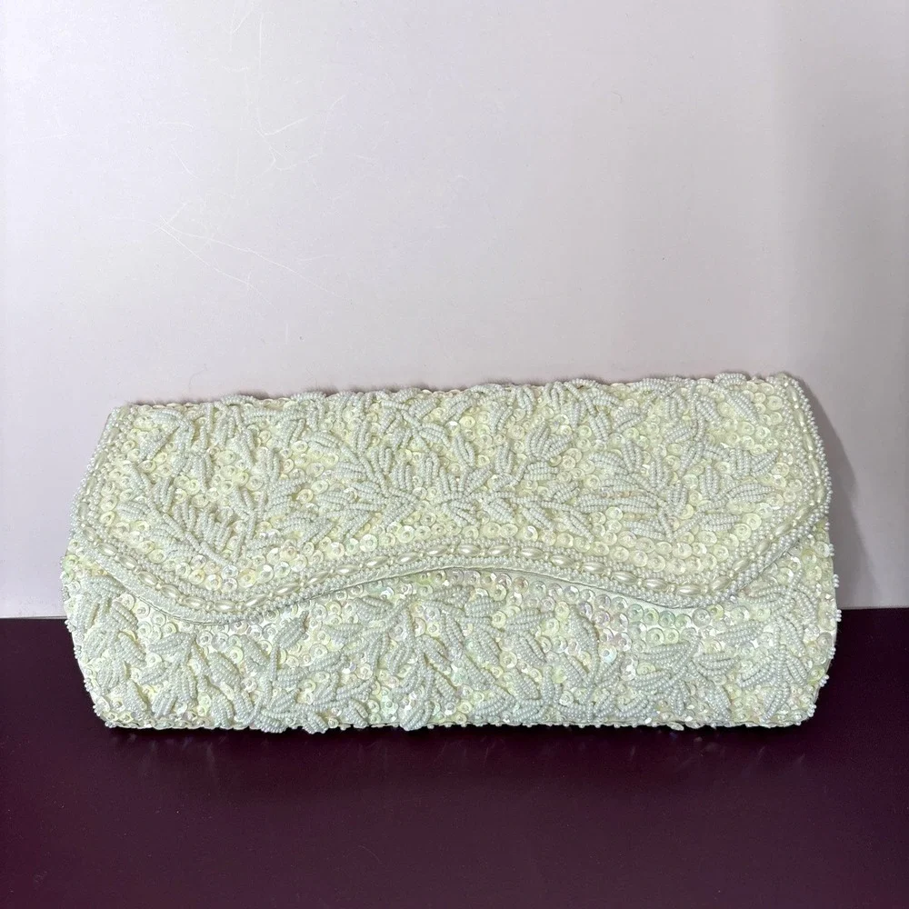 La Regale Ltd Ivory Beaded & Sequined Evening Bag Hong Kong Wedding